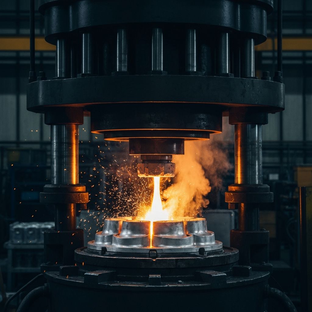 Scanpan squeeze-casting process — 250 tons of hydraulic pressure